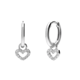 Kinderohrringe aus 925 Silber, Herz mit Zirkonia