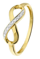 Ring, 585 Gelbgold, Infinity mit Diamant