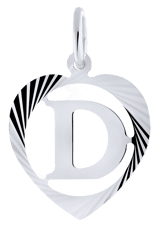 Silberner Alphabet-Charms in Herzfacette