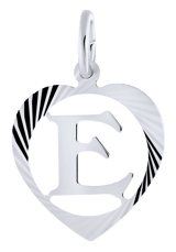 Silberner Alphabet-Charms in Herzfacette