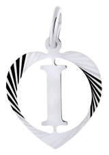 Silberner Alphabet-Charms in Herzfacette