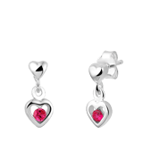 Kinderohrringe aus 925 Silber, Herz mit Zirkonia