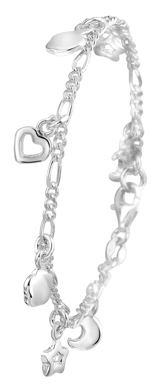 Zilveren kinderarmband bedels