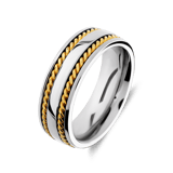Gerecycled stainless steel dames en heren ring