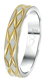 Gerecycled stainless steel goldplated dames ring