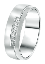 Edelstahl Damenring mit Zirkonia