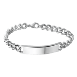 Gerecycleerd stainless steel herenplaatarmband