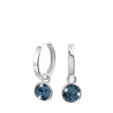 Zilveren oorringen met blauwe kristal voor dames
