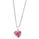 Kinderkette, 925 Silber, Herz, Kristall in Rosa