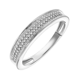 14 Karaat witgouden ring met 75 diamanten 0,20CT