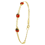 14K geelgouden kinderarmband 3 lheersbeestjes