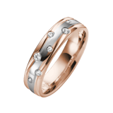 14 K trouwring rose& witgoud dia Daisy Dames H73R