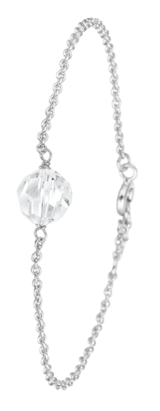 Armband, 925 Silber, mit Kristall, Kugel