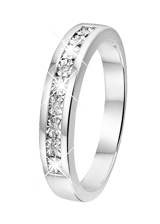 Zilveren S&D ring met diamant