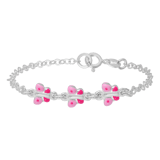 Zilveren meisjesarmband met bedels