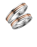 14K bicolour trouwring wit/rose Kalina Dames H44WP