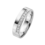 14K witgouden trouwring diamant Bluebell Line H97