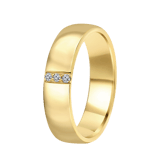 Trauring, 585 Gelbgold, Diamant, Pfingstrose H98