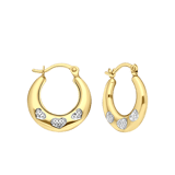 Bicolor-Ohrringe, 375 Gold