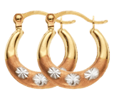Tricolor-Ohrringe aus 375 Gold
