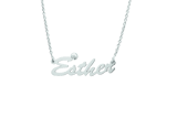 Zilveren naamketting met zirkonia