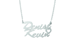 Zilveren naamketting dubbel voor dames