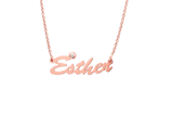 Zilveren roséplated naamketting met zirkonia voor dames