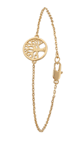 Goldplated fantasiearmband met hanger voor dames