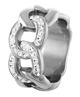 Ring aus Edelstahl Kristall