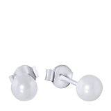 Zilveren oorbellen met parel 6mm.