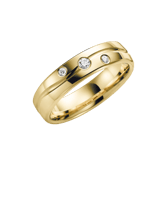 14K geelgouden dames trouwring diamant Iris H143
