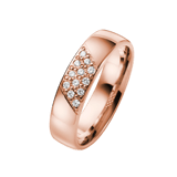 14K rosegouden trouwring diamant Pioenroos H75R