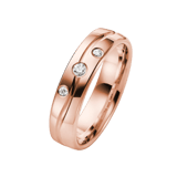 14K trouwring rose gouden diamant Iris Dames H143R