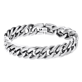 Gerecycled stainless steel herenarmband schakel mat