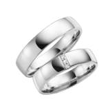 14K witgouden trouwrng diamant Pioenroos Line H98W