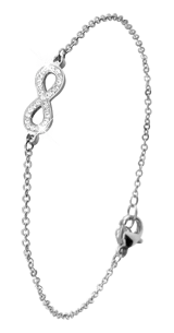 Armband aus Edelstahl Infinity mit Kristall