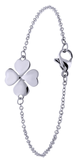 Armband aus Edelstahl Kleeblatt