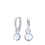 Ohrringe, 925 Silber, Kristall, weiß-opal