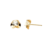 Ohrringe, 585 Gelbgold, Blume mit Zirkonia