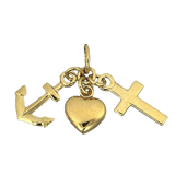14karaat geelgouden hanger geloof, hoop, liefde