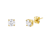 14 karaat geelgouden oorknoppen met zirkonia 3mm voor dames