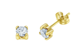 14 karaat geelgouden oorknoppen met zirkonia 4mm voor dames
