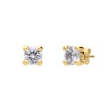 Ohrringe, 585 Gelbgold, mit Zirkonia, 6 mm
