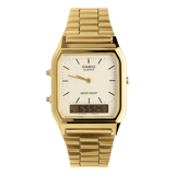 Casio Retro Analoog en digitaal Heren Horloge Goudkleurig AQ-230GA-9DMQYES