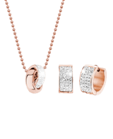 Set aus Edelstahl Rosé mit Kristall