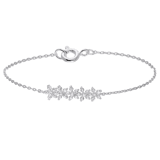 Zilveren armband bloemen met zirkonia