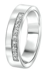 Stainless steel dames ring met zirkonia