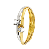 Bicolor-Ring, 585 Gold, mit Zirkonia