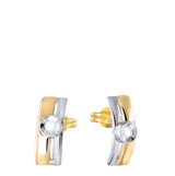 Zweifarbige Ohrringe, 585 Gold, mit Zirkonia