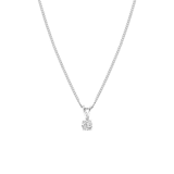 Halskette, 925 Silber, mit Anhänger, Zirkonia, 4 mm